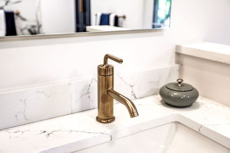 Bronze bathroom faucet in Hempfield bathroom remodel