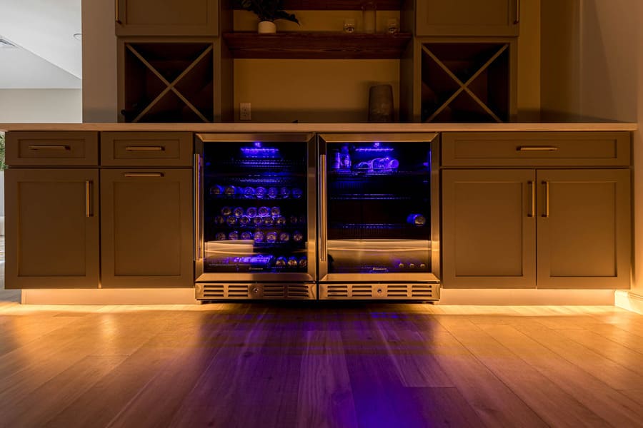under cabinet lighting in Lancaster Basement Remodel