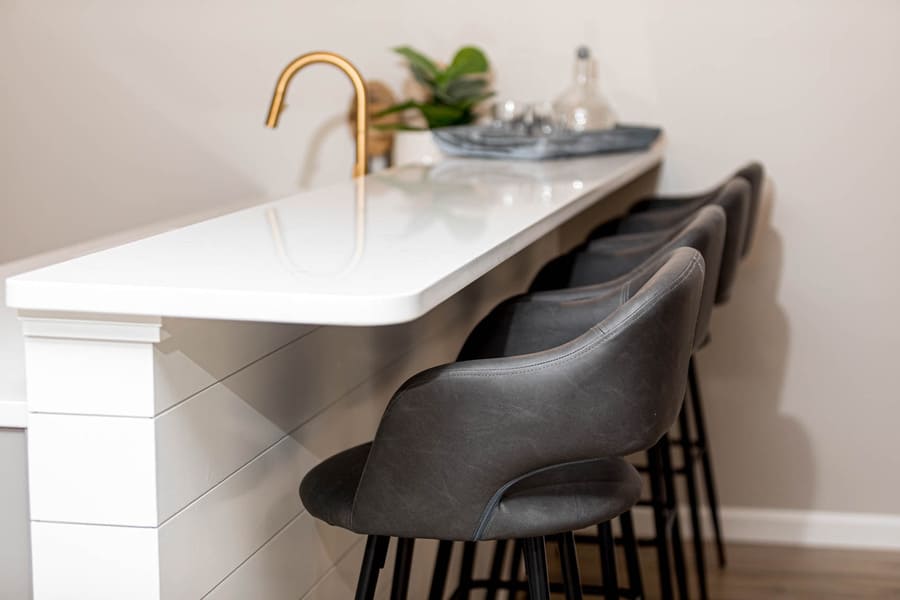 shiplap in Lancaster Basement remodel bar