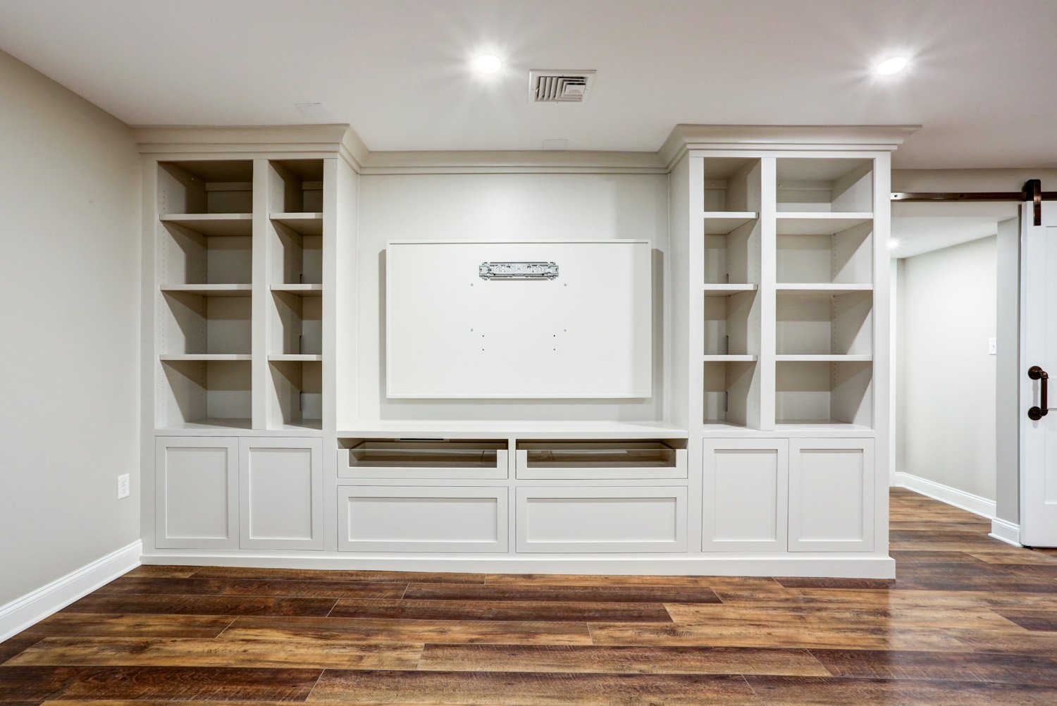 Lititz Basement Remodel with custom entertainment center