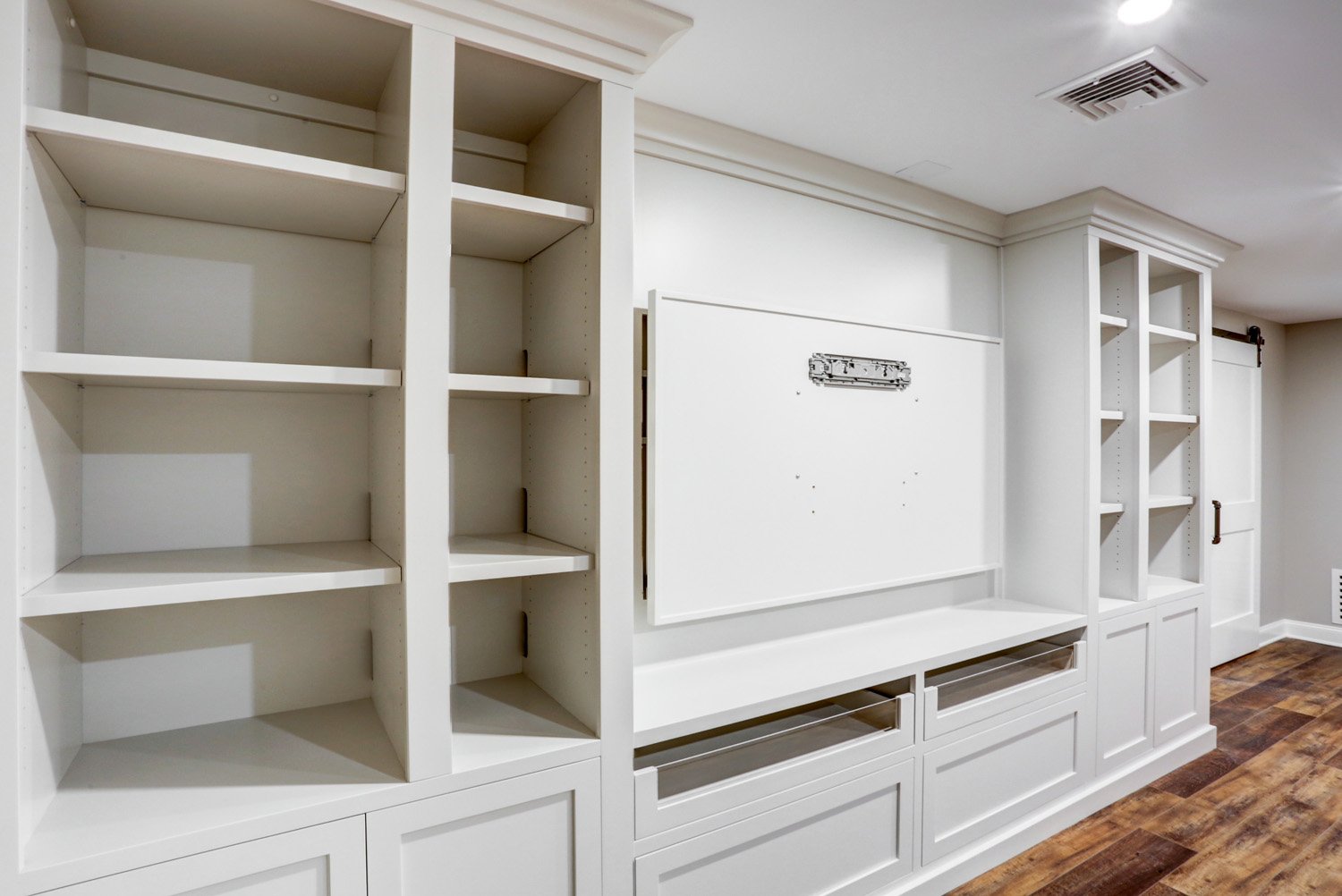 Lititz Basement Remodel with entertainment center