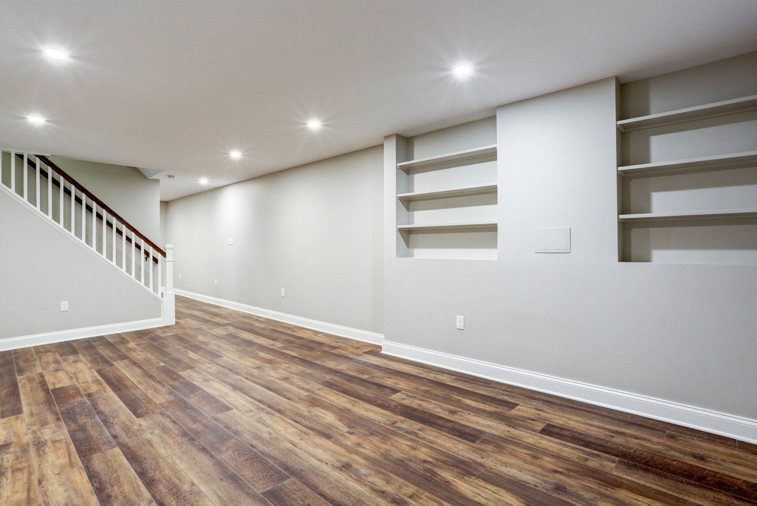 Lititz Basement Remodel with custom built ins