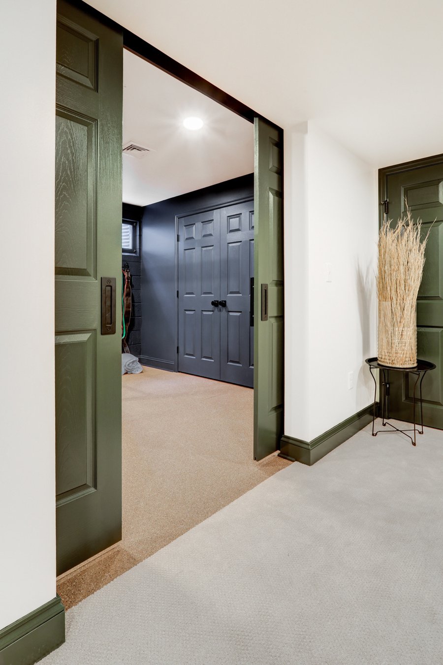 Lancaster Basement Remodel with sliding barn doors
