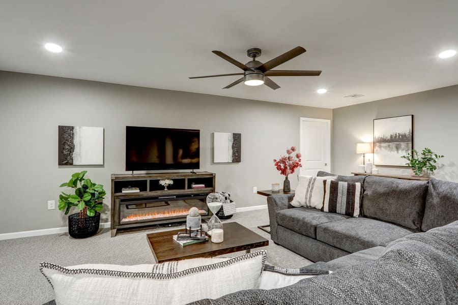 Lancaster Basement Remodel with entertainment zone