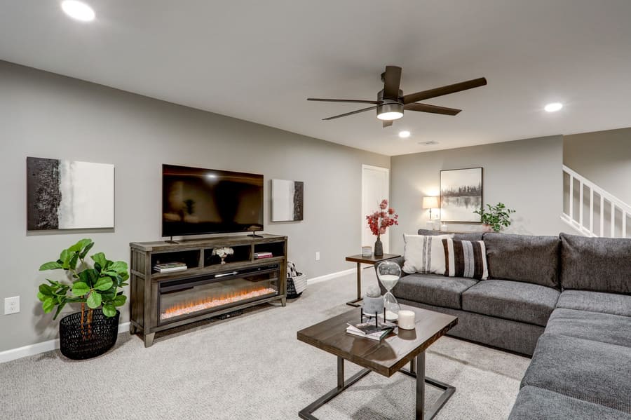 Lancaster Basement Remodel with carpet
