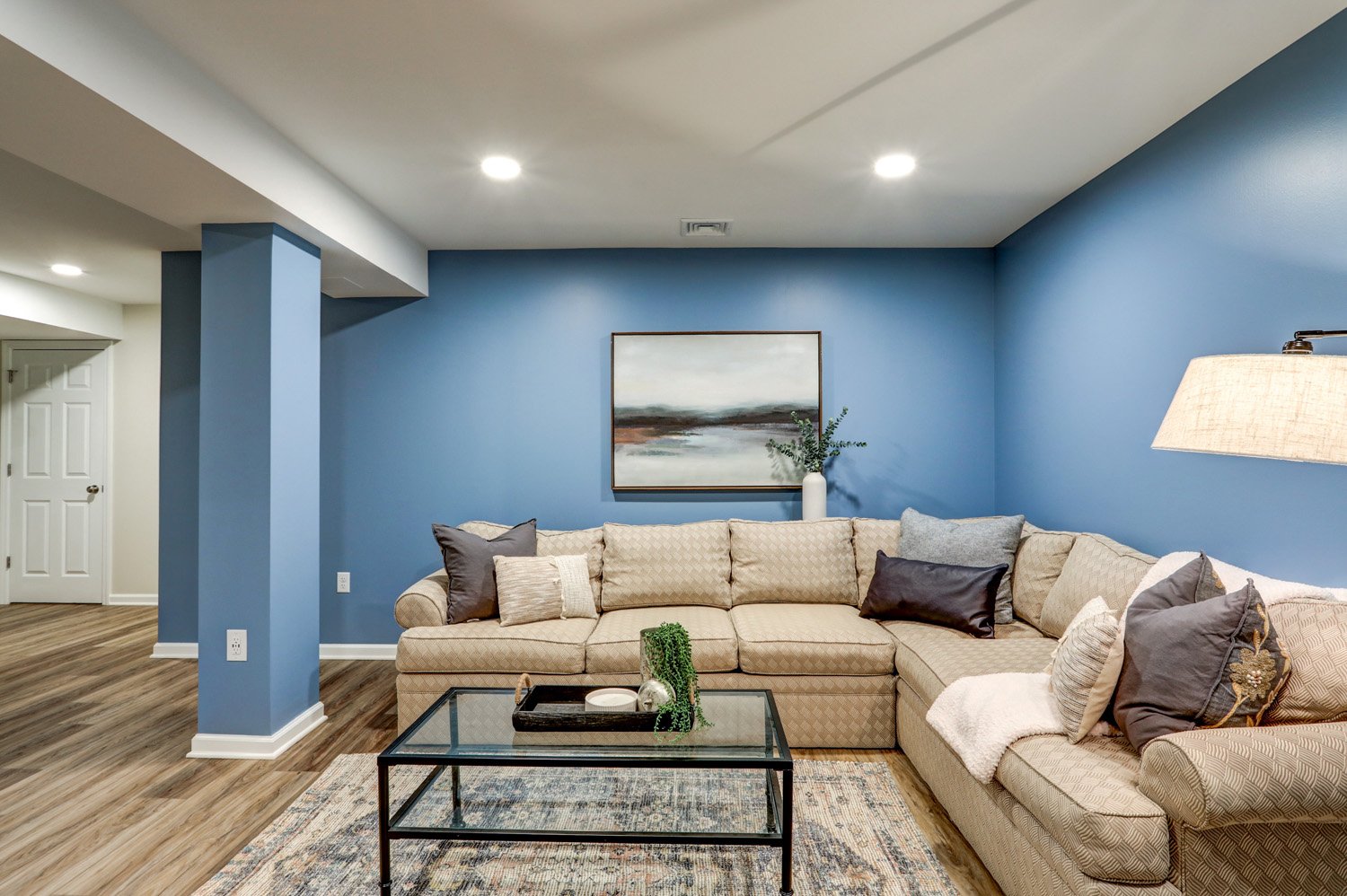 Manheim Basement Remodel with cozy living room
