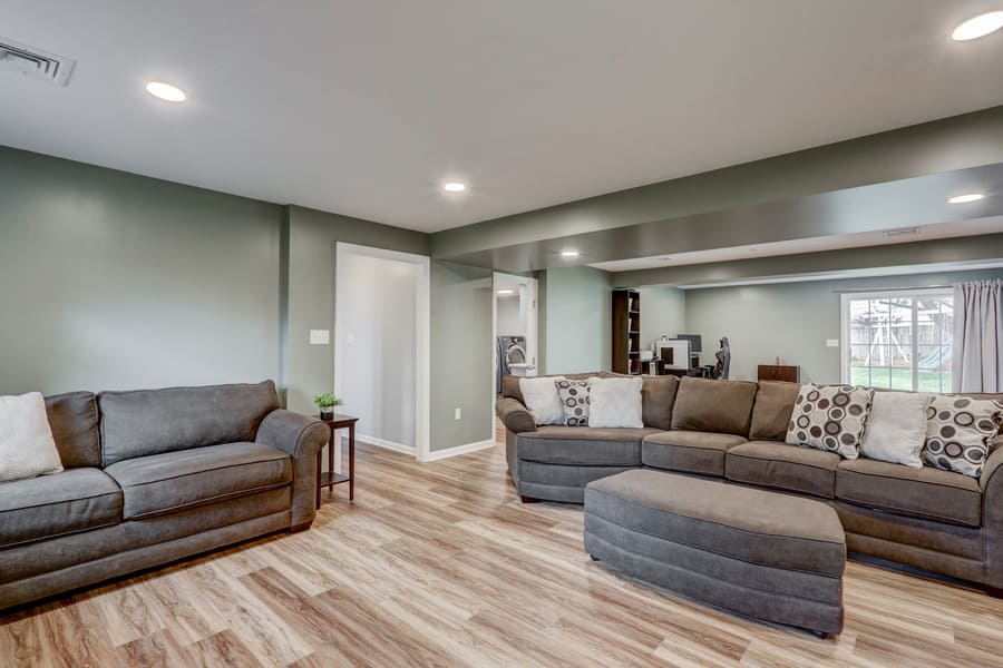 Lititz Basement Remodel with lvp flooring