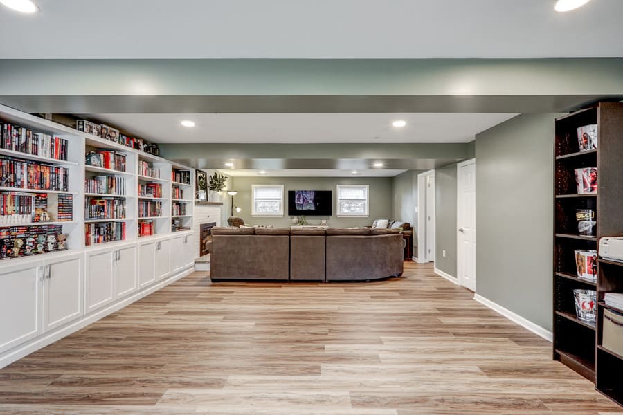 Lititz Basement Remodel with LVP flooring