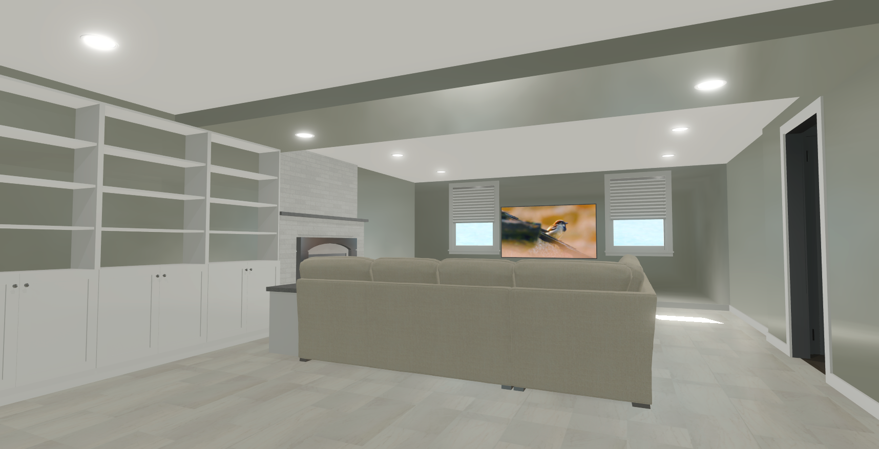 Lititz Basement Remodel Design Rendering