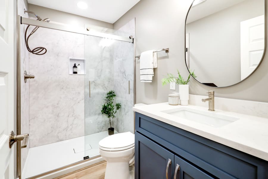 Full bathroom in Lititz Basement Remodel