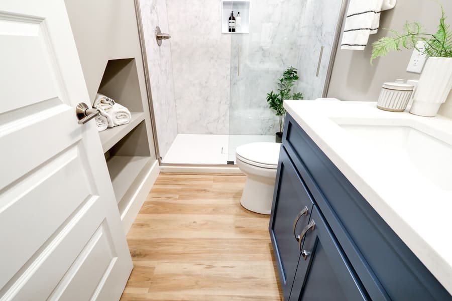 lvp flooring in Lititz Basement Bathroom