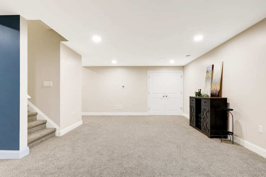 Manheim Township Basement Remodel with cozy and comfortable carpet