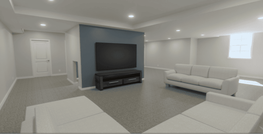 Lancaster Basement Remodel design rendering