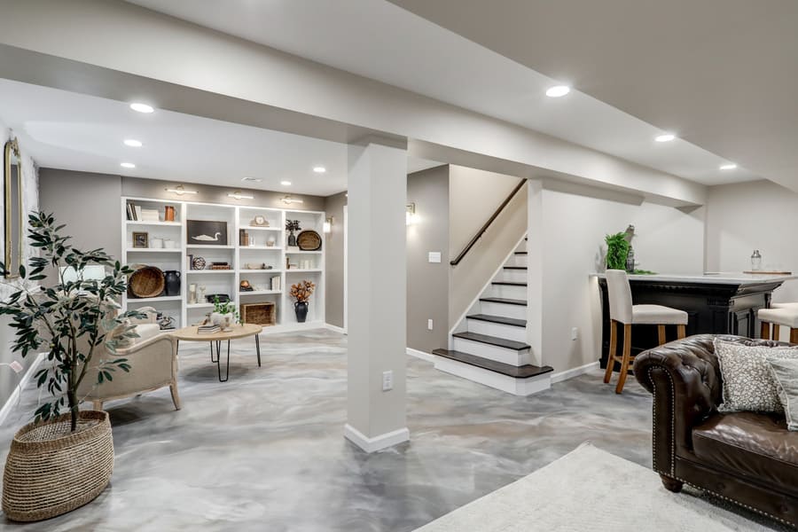 Elizabethtown Basement Remodel with epoxy flooring
