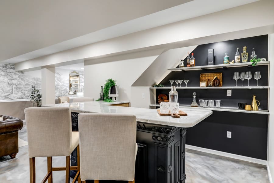 Elizabethtown Basement Remodel with bar