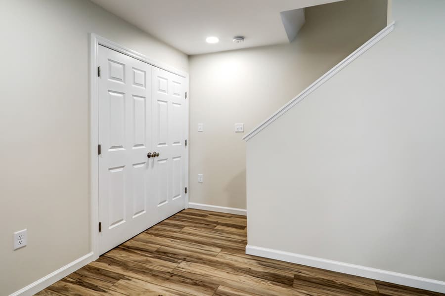 Added storage closet in Manheim Basement Remodel
