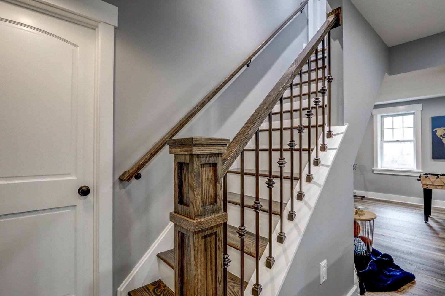 Lititz Basement Remodel with custom stairs