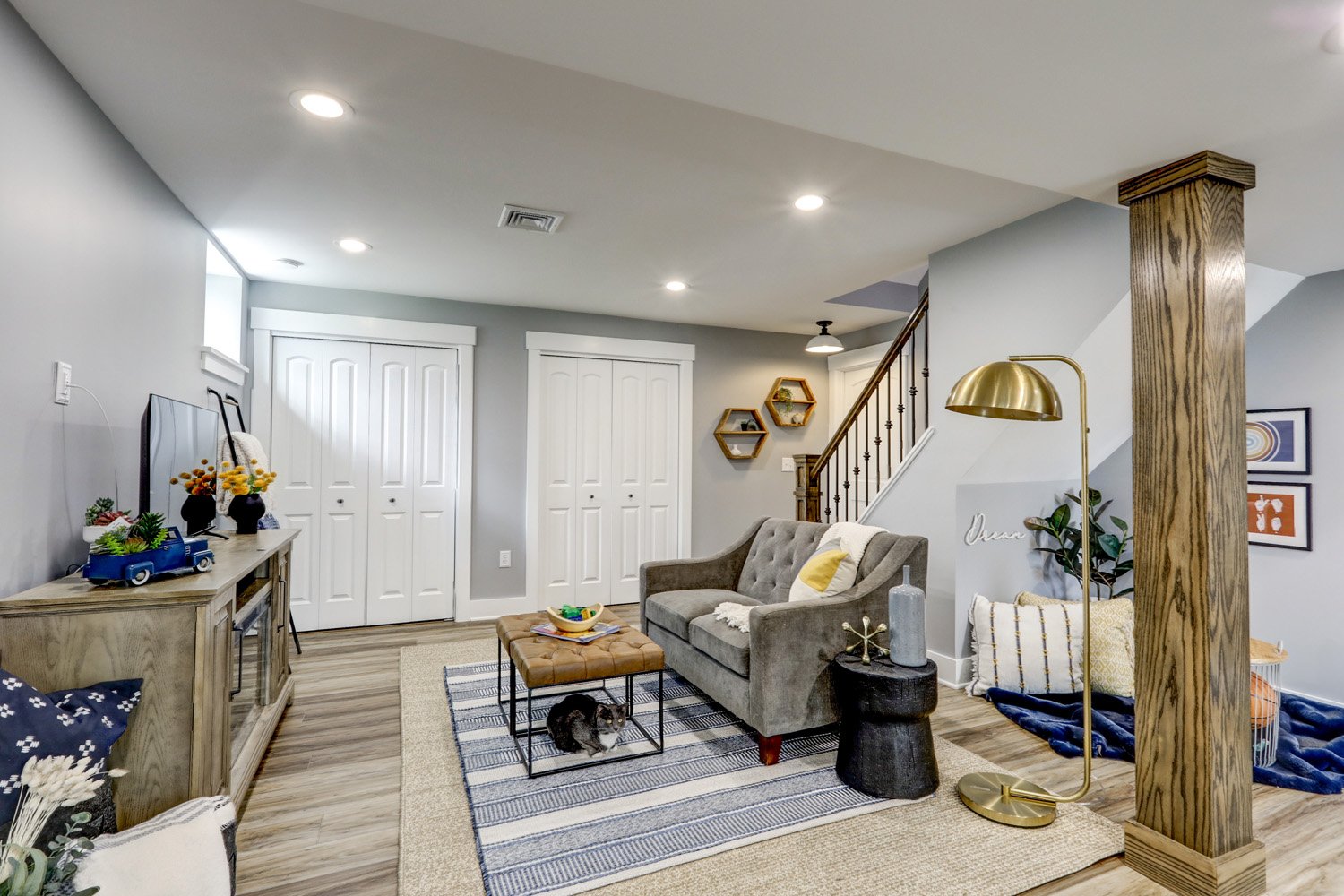 Lititz Basement Remodel with living room