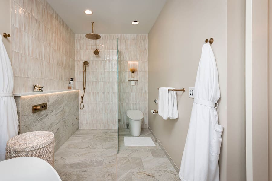 Lancaster Primary Bathroom Remodel with open shower