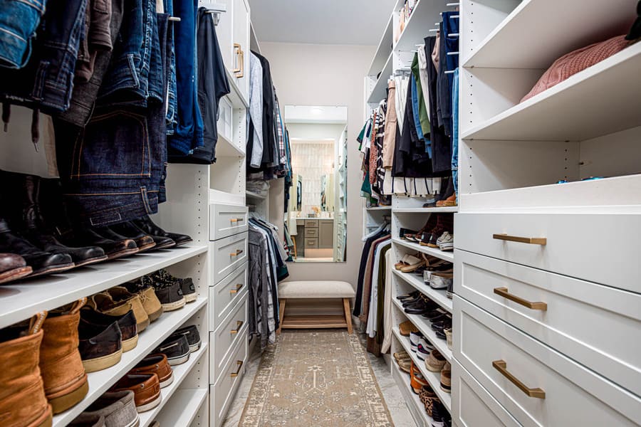 walk in closet in Lancaster Primary Bathroom Remodel