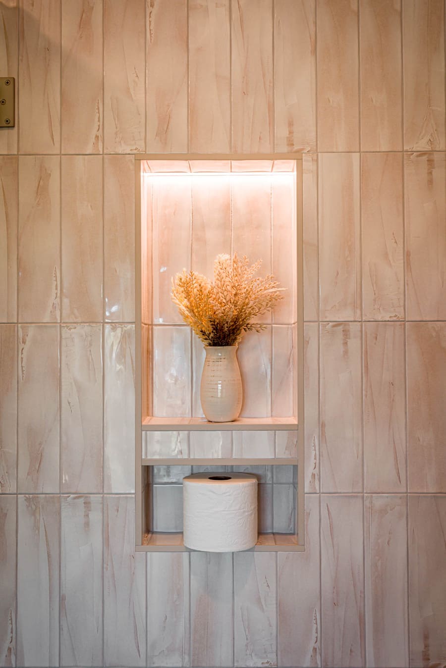 shower niche in Lancaster Primary Bathroom remodel 