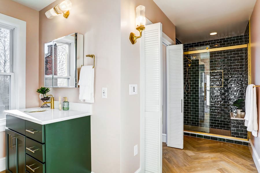 Lancaster Primary Bathroom Remodel with laundry room