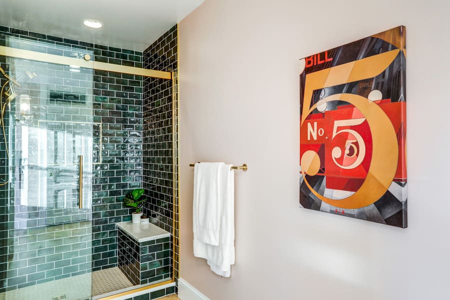 Lancaster Primary Bathroom Remodel with art-deco style