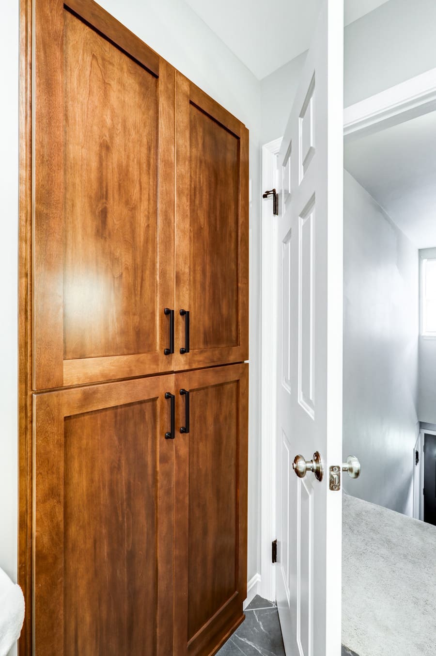 Lancaster Bathroom remodel with storage cabinet