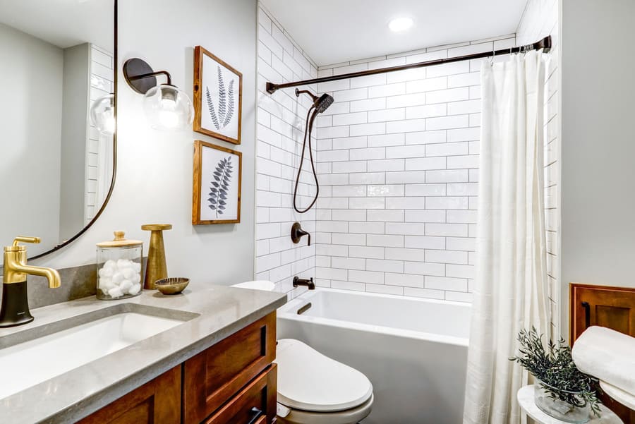 Lancaster Bathroom remodel with tile shower bath combo