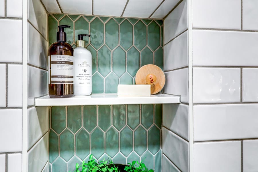Lancaster Bathroom Remodel with shower niche.