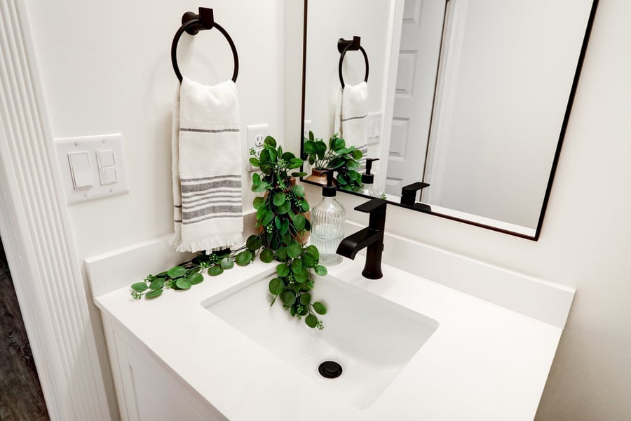 Lancaster Half bathroom remodel with matte black finished