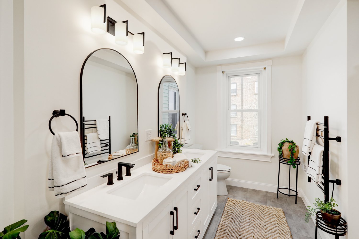 Lancaster Primary Bathroom Remodel with matte black accents