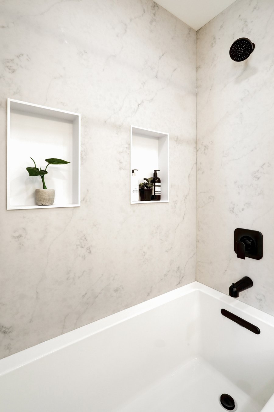 Lancaster Primary Bathroom Remodel with shower niches