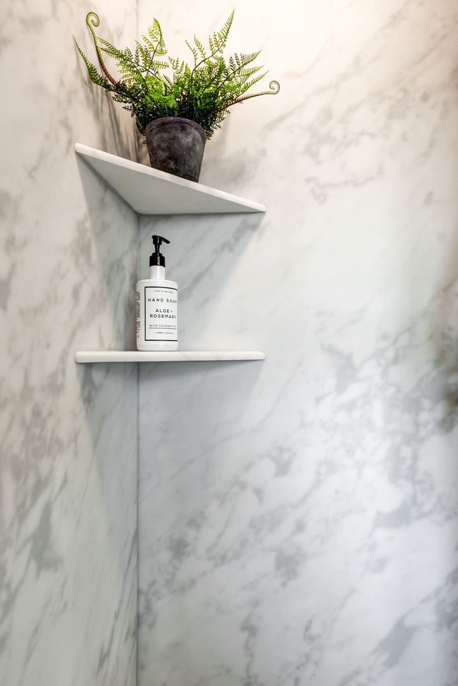 Lancaster Bathroom Remodel with shower shelves