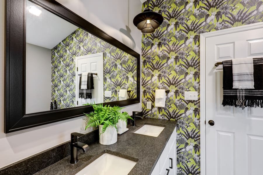 Lancaster Bathroom remodel with wallpaper
