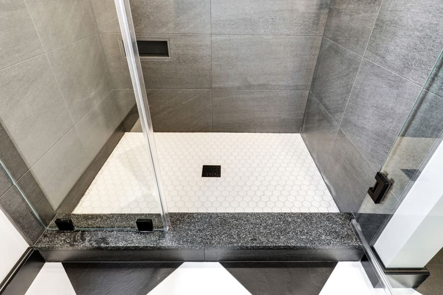 Lancaster Bathroom remodel with hexagon tile shower flooring