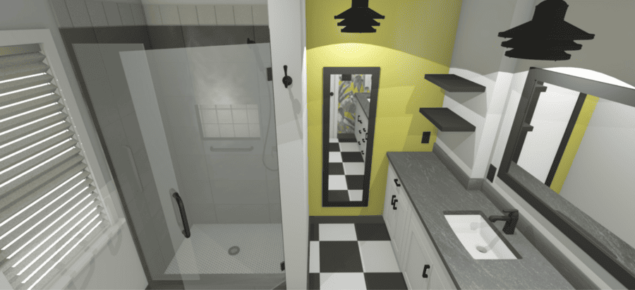 Lancaster Bathroom Remodel design rendering