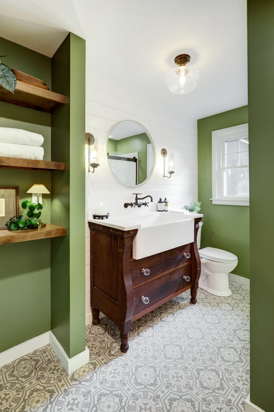 Landisville bathroom remodel with handmade vanity