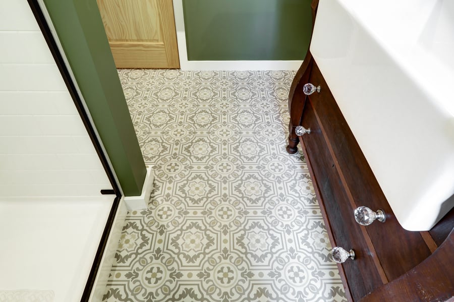 Landisville bathroom remodel with vinyl flooring