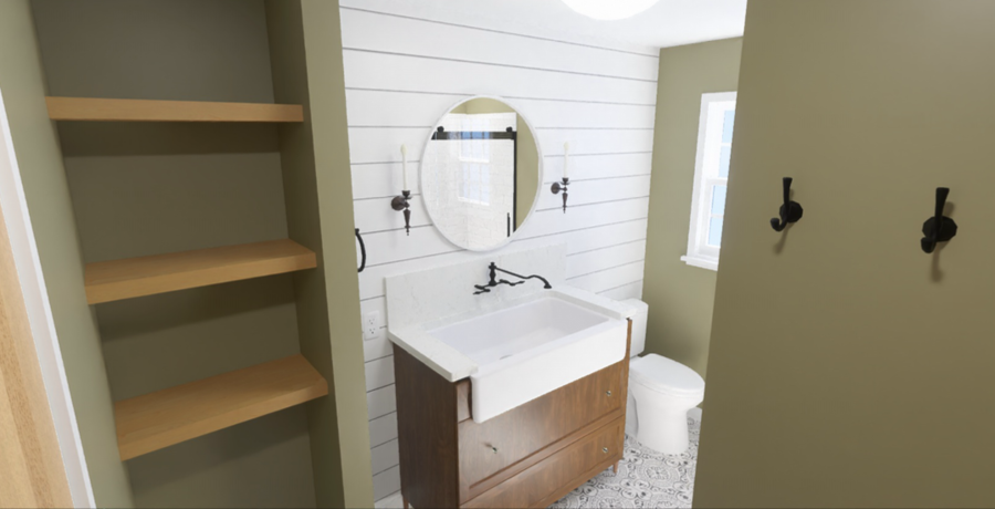 Landisville Bathroom remodel design rendering