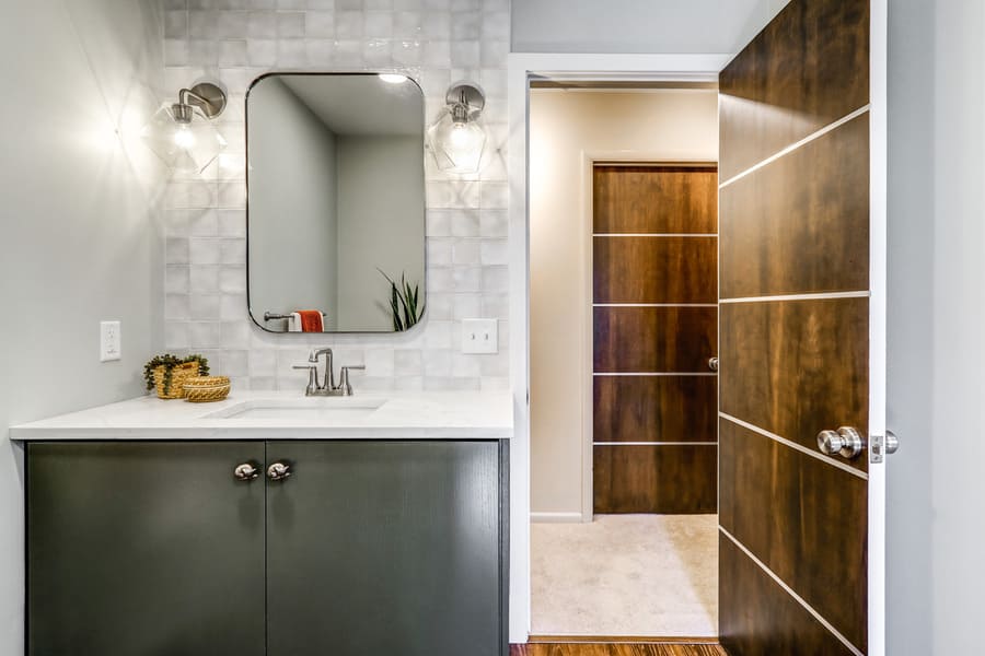 Lancaster Bathroom Remodel with sleek dark vanity