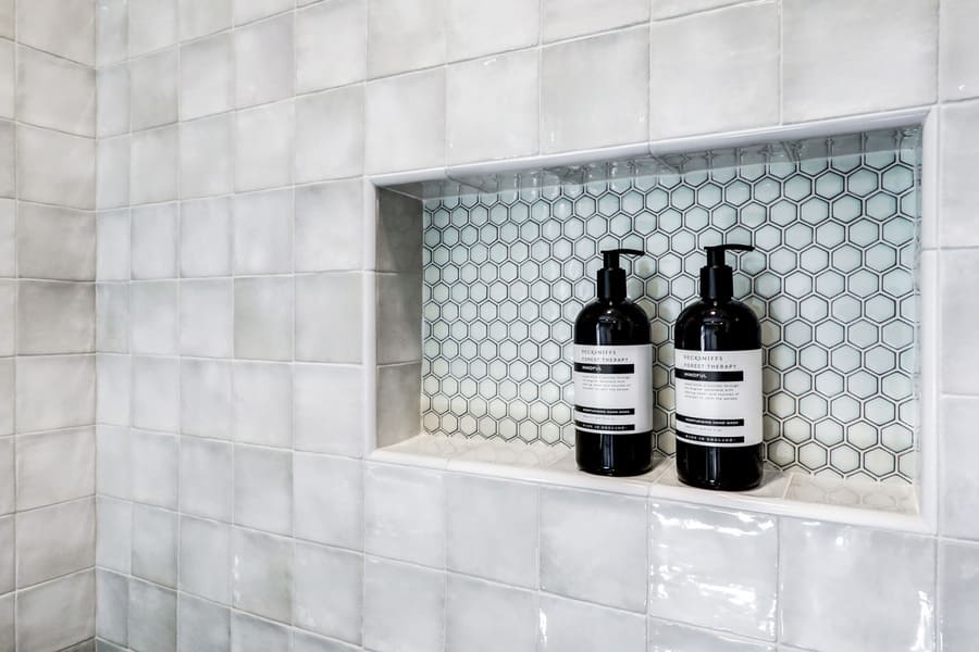 Lancaster Bathroom Remodel shower niche
