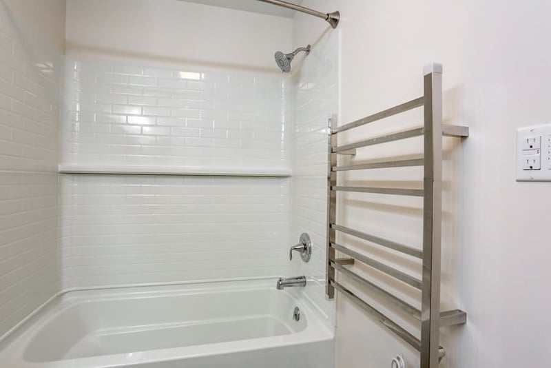 Towel warmer in Lancaster bathroom remodel