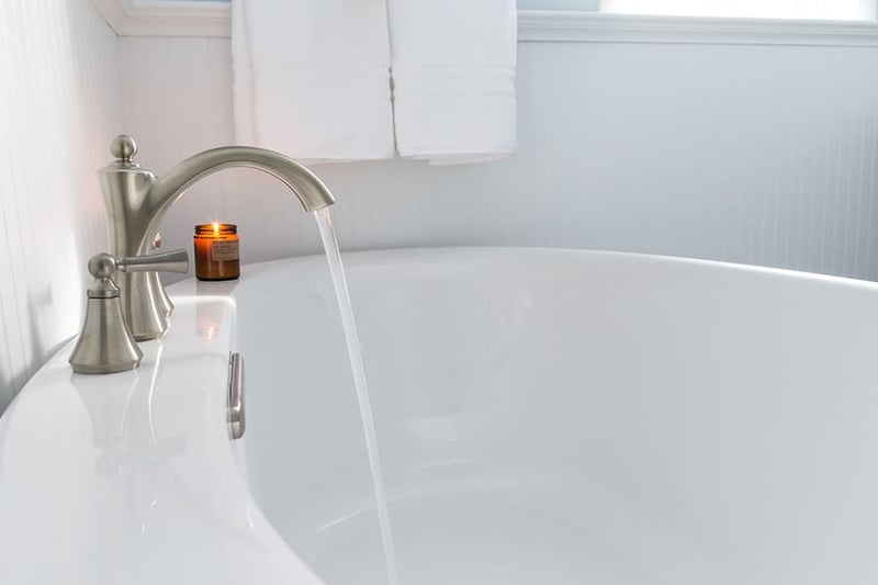 Freestanding tub in Millersville bathroom remodel