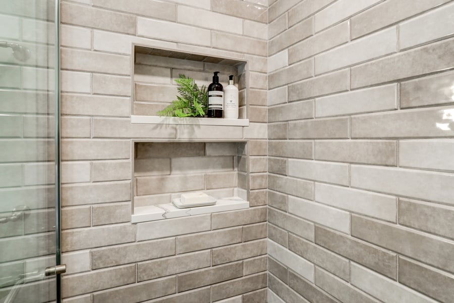 shower niche in lancaster bathroom remodel