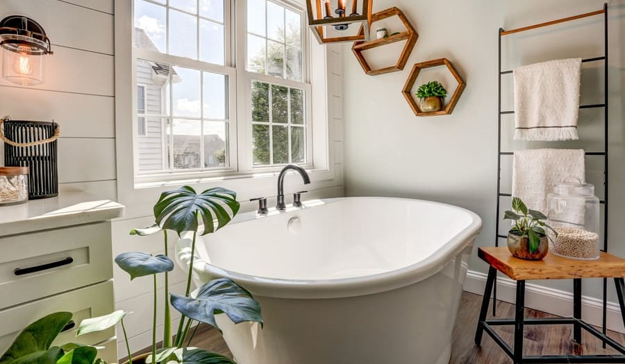 freestanding bathtub in landisville master bathroom remodel