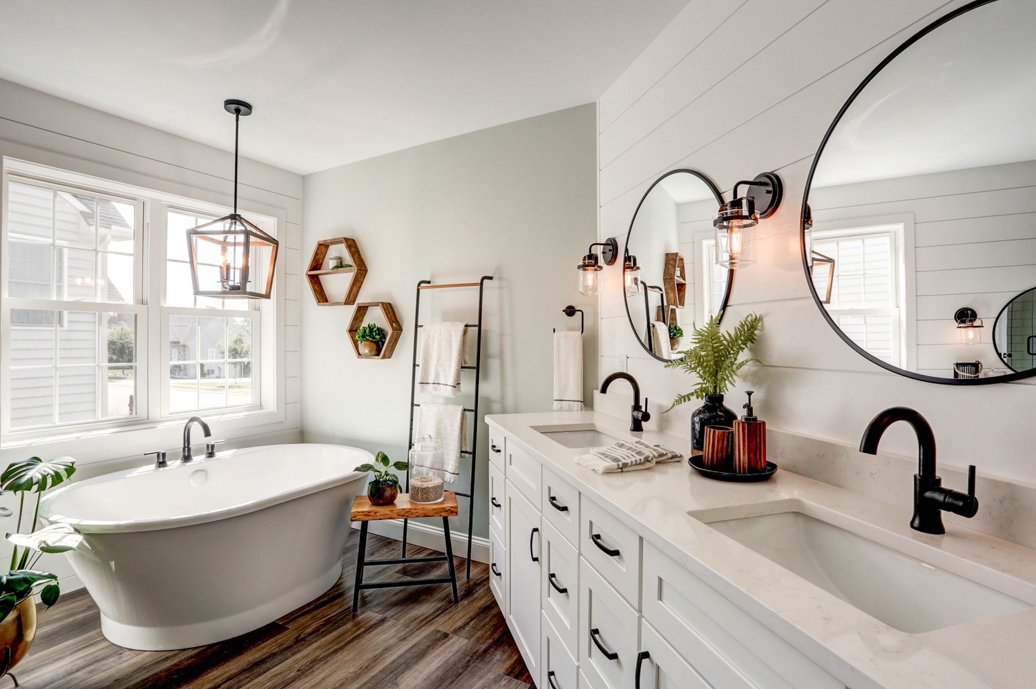 Landisville Primary Bathroom Remodel with freestanding bathtub