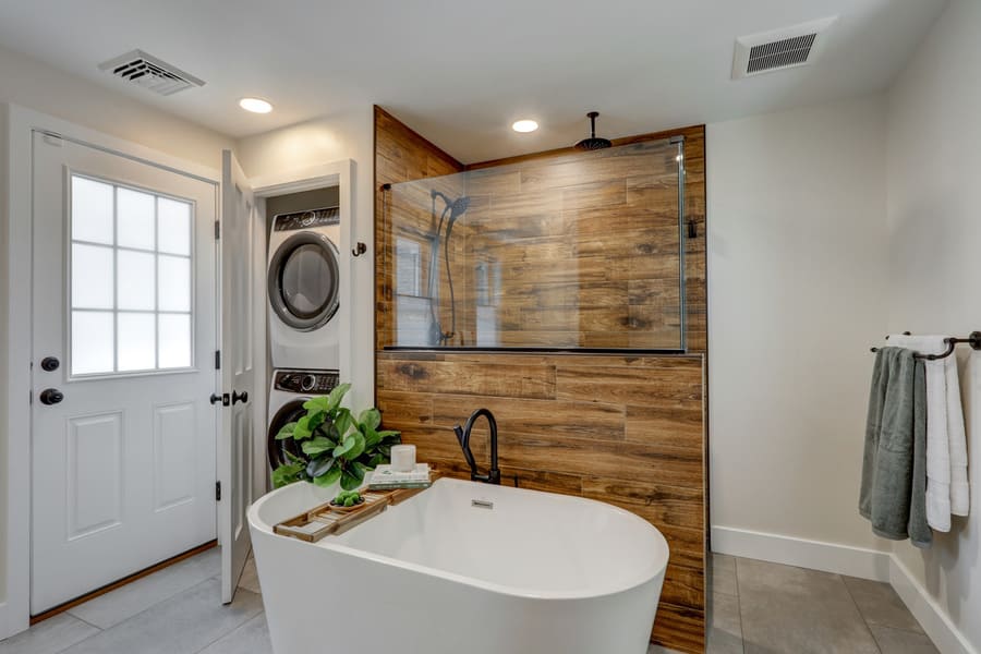 Lancaster Bathroom Remodel with freestanding bathtub