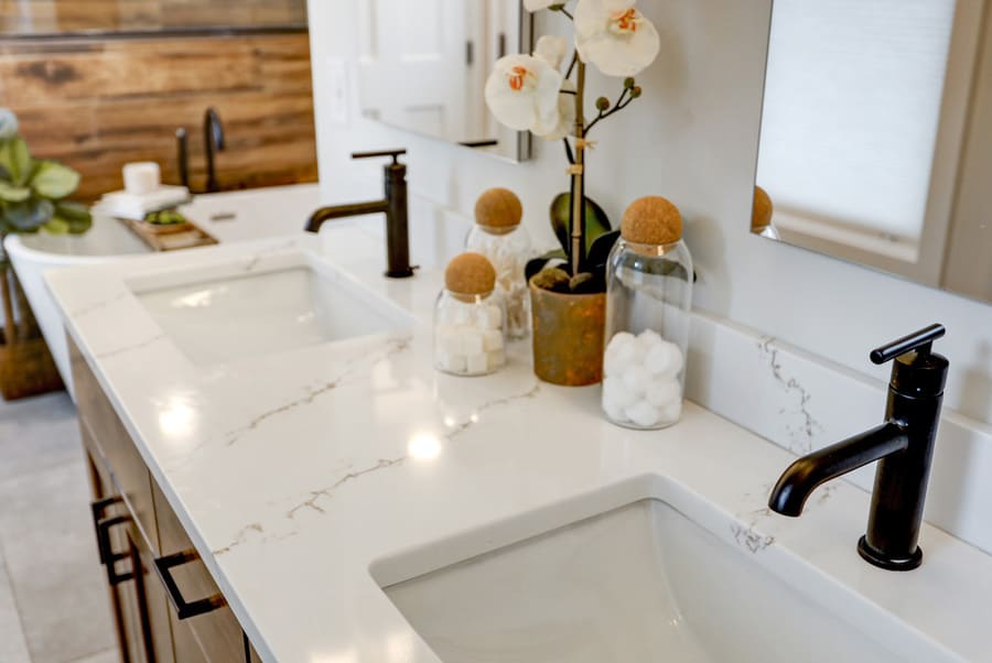 quartz countertop in Lancaster Bathroom Remodel