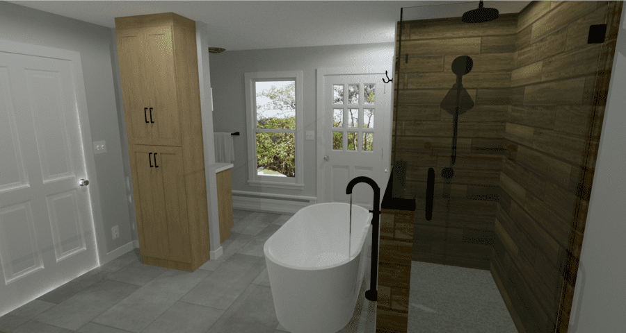 Lancaster bathroom remodel design rendering